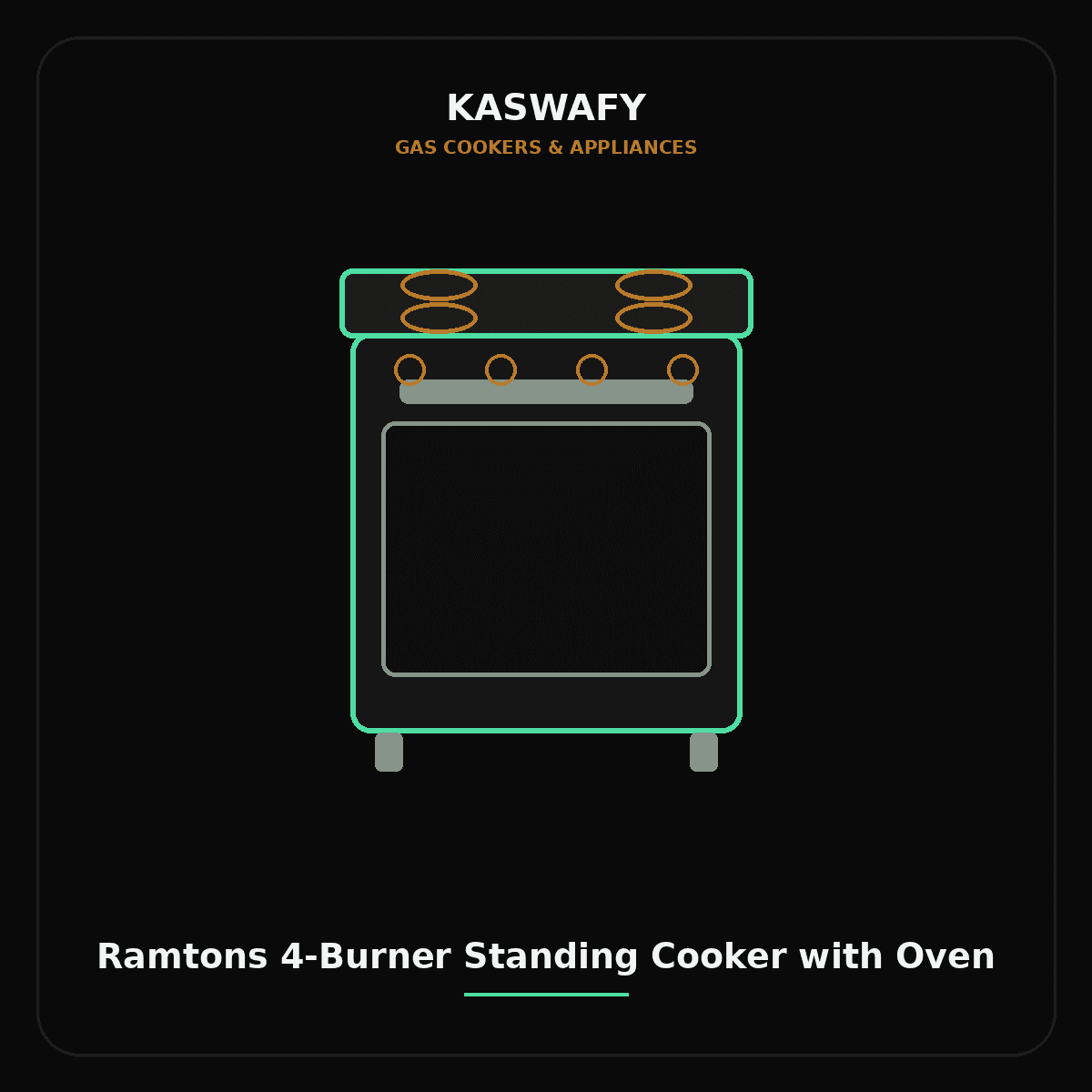 Ramtons 4-Burner Standing Cooker with Oven