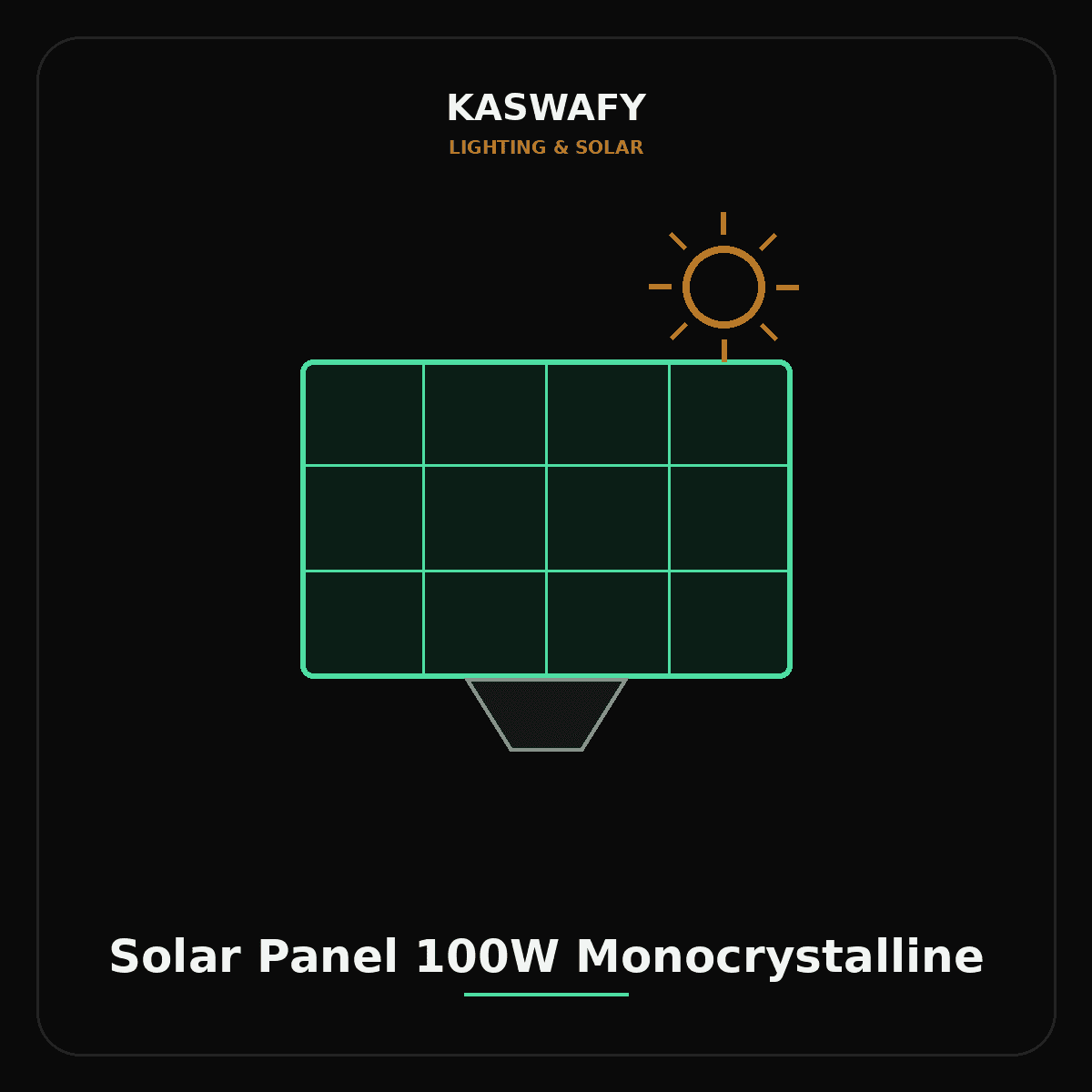 Solar Panel 100W Monocrystalline