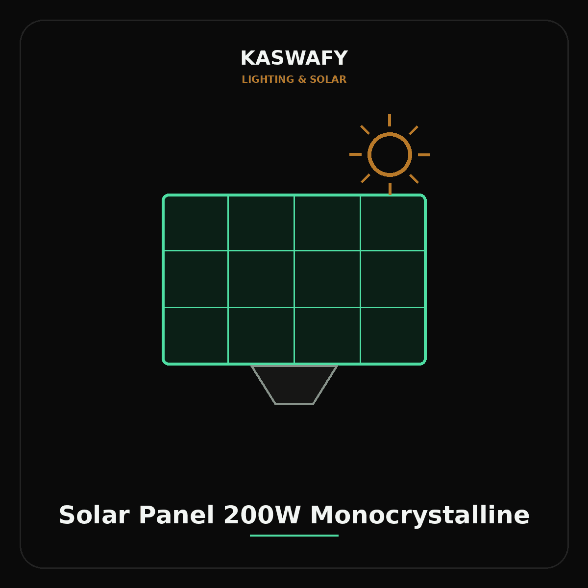Solar Panel 200W Monocrystalline